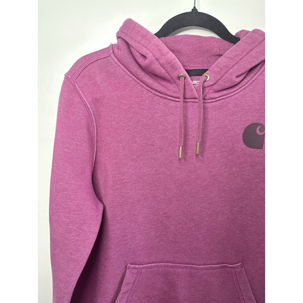 Carhartt Women's Clarksburg Hoodie Berry Pink Heather Medium Workwear Streetwear - Picture 4 of 16